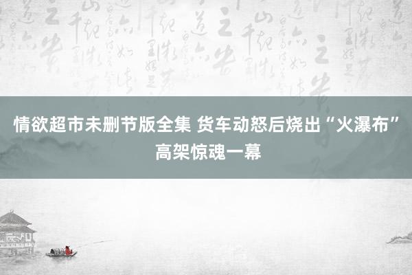 情欲超市未删节版全集 货车动怒后烧出“火瀑布” 高架惊魂一幕